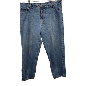 Lands' End Outfitters Men's Straight Fit 5 Pocket Blue Denim Jeans 42x29